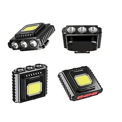 Lanterna frontala LY 801 Cob + 3 Led reglabila neagra Lanterna frontala LY 801 Cob + 3 Led reglabila neagra