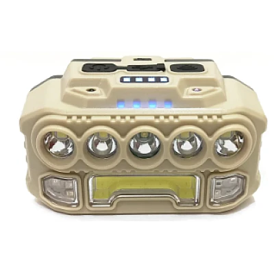 Lanterna de cap HX 817S cu 5 LED + COB si led rosu/albastru Lanterna de cap HX 817S cu 5 LED + COB si led rosu/albastru