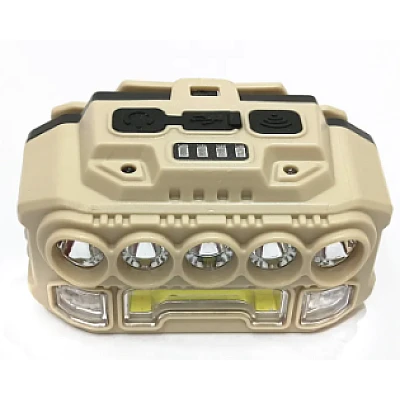 Lanterna de cap HX 817S cu 5 LED + COB si led rosu/albastru Lanterna de cap HX 817S cu 5 LED + COB si led rosu/albastru