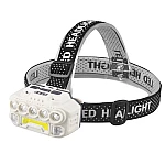 Lanterna de cap HX 817S cu 5 LED + COB si led rosu/albastru
