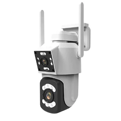 Camera de supraveghere PTZ WIFI 2.4G audio bidirectionala si lentila dual ALB Camera de supraveghere PTZ WIFI 2.4G audio bidirectionala si lentila dual ALB