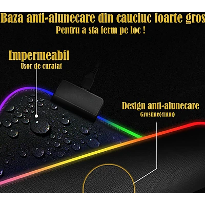 Mousepad Gaming Andowl Q R20 cu LED multicolor USB Mousepad Gaming Andowl Q R20 cu LED multicolor USB