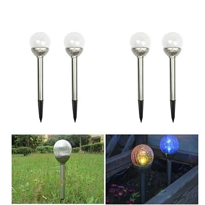 Set 4 lampi solare pentru gradina LED model glob de sticla Set 4 lampi solare pentru gradina LED model glob de sticla
