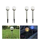Set 4 lampi solare pentru gradina LED model glob de sticla Set 4 lampi solare pentru gradina LED model glob de sticla