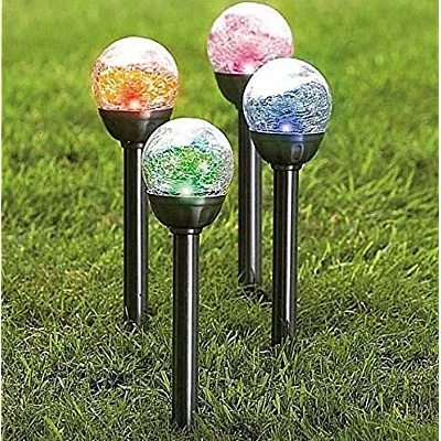 Set 4 lampi solare pentru gradina LED model glob de sticla Set 4 lampi solare pentru gradina LED model glob de sticla