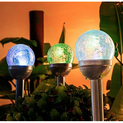 Set 4 lampi solare pentru gradina LED model glob de sticla Set 4 lampi solare pentru gradina LED model glob de sticla