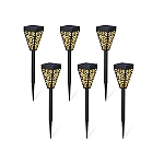 Set 6 lampi solare decorative pentru gradina alb cald model triunghi