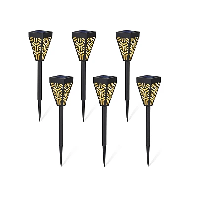 Set 6 lampi solare decorative pentru gradina alb cald model triunghi Set 6 lampi solare decorative pentru gradina alb cald model triunghi