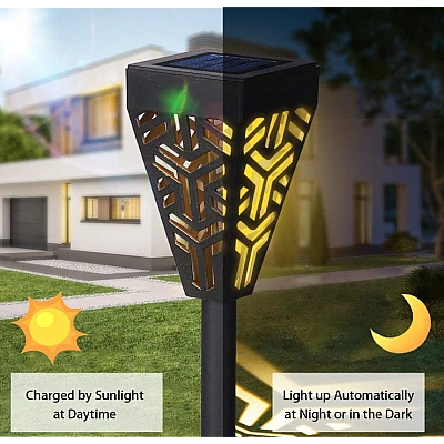 Set 6 lampi solare decorative pentru gradina alb cald model triunghi Set 6 lampi solare decorative pentru gradina alb cald model triunghi