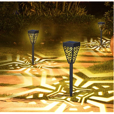 Set 6 lampi solare decorative pentru gradina alb cald model triunghi Set 6 lampi solare decorative pentru gradina alb cald model triunghi