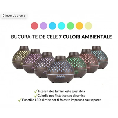 Umidificator / Difuzor de aroma Q X13 RGB si telecomanda Umidificator / Difuzor de aroma Q X13 RGB si telecomanda