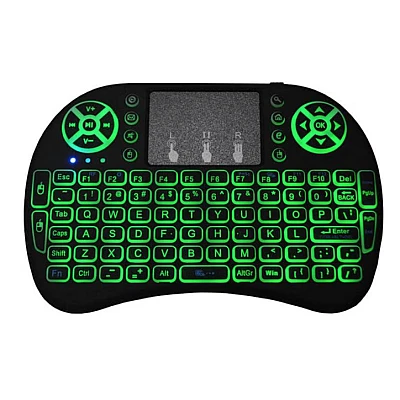 Tastatura Mini Wireless Q K07 cu Touchpad 2.4 GHz Iluminare RGB 7 Culori Tastatura Mini Wireless Q K07 cu Touchpad 2.4 GHz Iluminare RGB 7 Culori