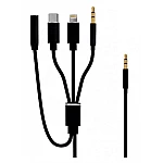 Cablu Adaptor Auxiliar Audio Jack 3.5mm 4in1 Andowl Q SX12