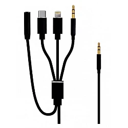 Cablu Adaptor Auxiliar Audio Jack 3.5mm 4in1 Andowl Q SX12 Cablu Adaptor Auxiliar Audio Jack 3.5mm 4in1 Andowl Q SX12