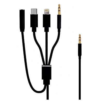 Cablu Adaptor Auxiliar Audio Jack 3.5mm 4in1 Andowl Q SX12 Cablu Adaptor Auxiliar Audio Jack 3.5mm 4in1 Andowl Q SX12