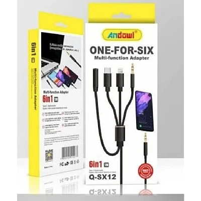 Cablu Adaptor Auxiliar Audio Jack 3.5mm 4in1 Andowl Q SX12 Cablu Adaptor Auxiliar Audio Jack 3.5mm 4in1 Andowl Q SX12