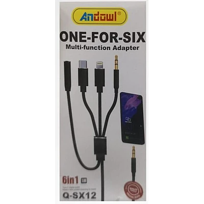 Cablu Adaptor Auxiliar Audio Jack 3.5mm 4in1 Andowl Q SX12 Cablu Adaptor Auxiliar Audio Jack 3.5mm 4in1 Andowl Q SX12