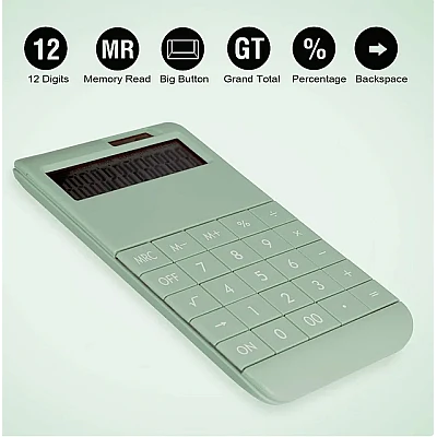 Calculator de birou multifunctional PN 2888 cu incarcare solara Verde Calculator de birou multifunctional PN 2888 cu incarcare solara Verde