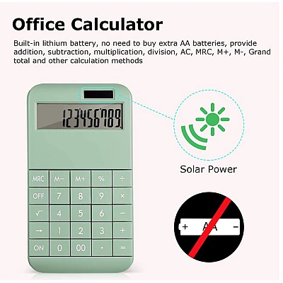 Calculator de birou multifunctional PN 2888 cu incarcare solara Verde Calculator de birou multifunctional PN 2888 cu incarcare solara Verde