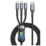 Cablu de date 3 IN 1 afisaj digital PD100W Lightning/ Type C/Micro
