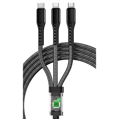 Cablu de date 3 IN 1 afisaj digital PD100W Lightning/ Type C/Micro Cablu de date 3 IN 1 afisaj digital PD100W Lightning/ Type C/Micro