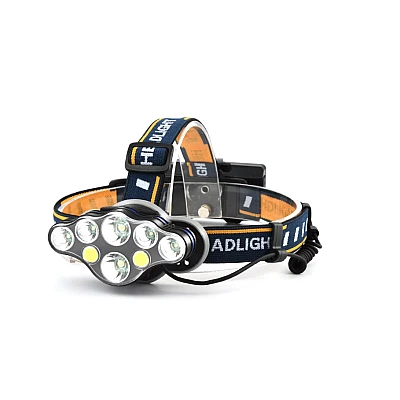 Lanterna frontala de cap 8 LED prindere pe cap RD C093 Albastru cu galben Lanterna frontala de cap 8 LED prindere pe cap RD C093 Albastru cu galben