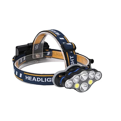 Lanterna frontala de cap 8 LED prindere pe cap RD C093 Albastru cu galben Lanterna frontala de cap 8 LED prindere pe cap RD C093 Albastru cu galben