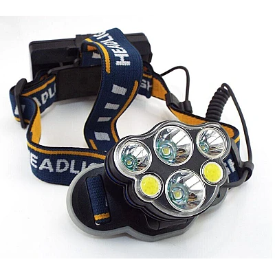 Lanterna frontala de cap 6 LED prindere pe cap RD C085 Negru Galben