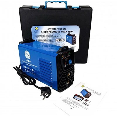 Aparat sudura LIDER PREMIUM MMA 450 A MX934 afisaj electronic cablu 12mm / 3m valiza transport Aparat sudura LIDER PREMIUM MMA 450 A MX934 afisaj electronic cablu 12mm / 3m valiza transport