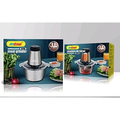 Tocator Electric Multifunctional Q JR842 650W cu 2 Viteze din Inox pentru Carne Fructe si Legume Capacitate 3L Tocator Electric Multifunctional Q JR842 650W cu 2 Viteze din Inox pentru Carne Fructe si Legume Capacitate 3L