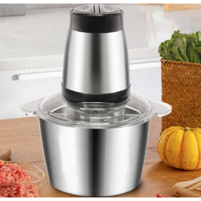 Tocator Electric Multifunctional Q JR842 650W cu 2 Viteze din Inox pentru Carne Fructe si Legume Capacitate 3L