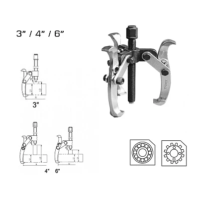 Extractor de rulmenti cu 3 Brate marimea 3 de 75 Mm
