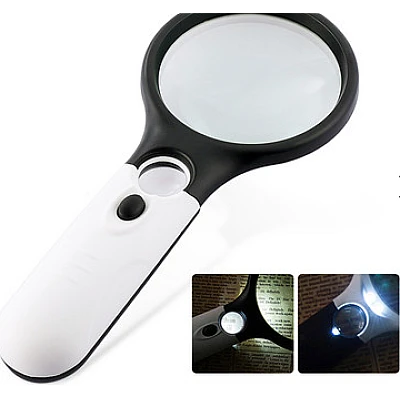 Lupa profesionala cu 3 LED pentru birou cu baterii Lupa profesionala cu 3 LED pentru birou cu baterii