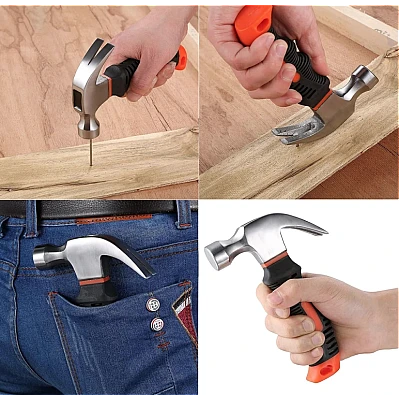 Mini ciocan cu gheare din otel multifunctional cu maner anti alunecare