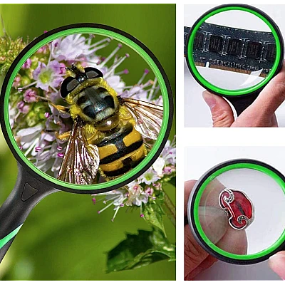 Lupa profesionala 90mm 4X cu maner din cauciuc Lupa profesionala 90mm 4X cu maner din cauciuc