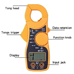 Clampmetru mic galben multifunctional MT87 AC/DC  Clampmetru mic galben multifunctional MT87 AC/DC