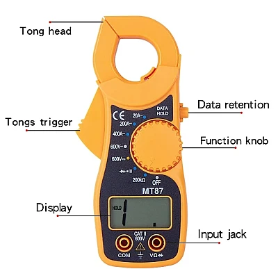Clampmetru mic galben multifunctional MT87 AC/DC Clampmetru mic galben multifunctional MT87 AC/DC