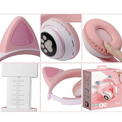 Casti fara fir pentru copii RD B450 Bluetooth design urechi pisica Casti fara fir pentru copii RD B450 Bluetooth design urechi pisica