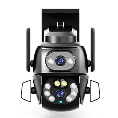 Camera de supraveghere Dubla PTZ 8MP 4K Q S800 cu Aplicatie GRI Camera de supraveghere Dubla PTZ 8MP 4K Q S800 cu Aplicatie GRI