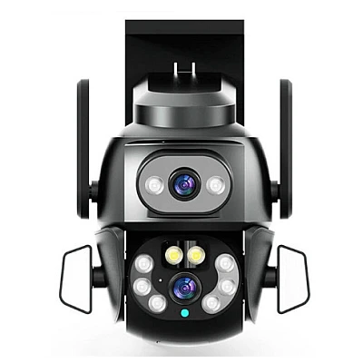 Camera de supraveghere Dubla PTZ 8MP 4K Q S800 cu Aplicatie GRI Camera de supraveghere Dubla PTZ 8MP 4K Q S800 cu Aplicatie GRI