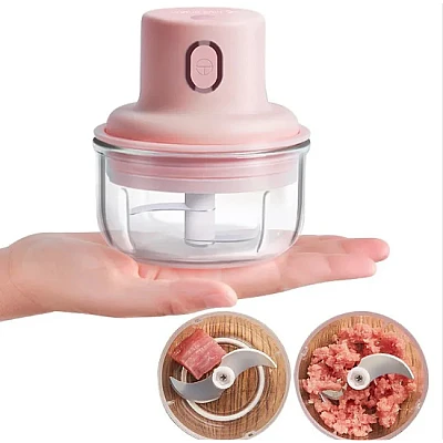 Mini Aparat Electric Pentru Tocat Usturoi Legume Carne Q T36 Mini Aparat Electric Pentru Tocat Usturoi Legume Carne Q T36