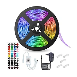 Kit Banda LED RGB Andowl Q T168 de 5 Metri Sincronizare Muzicala Bluetooth Controlul Aplicatie