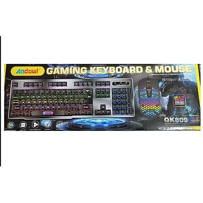 Set tastatura si mouse gaming Andowl QK809 USB iluminare RGB Set tastatura si mouse gaming Andowl QK809 USB iluminare RGB