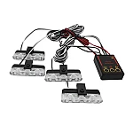 Set 4 lumini de averizare LED 36W cu stroboscop rosu / albastru