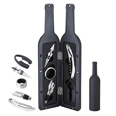 Set cadou in forma de STICLA cu 5 accesorii pentru vin cu 6 piese 32 cm HS Set cadou in forma de STICLA cu 5 accesorii pentru vin cu 6 piese 32 cm HS