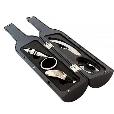 Set cadou in forma de STICLA cu 5 accesorii pentru vin cu 6 piese 32 cm HS Set cadou in forma de STICLA cu 5 accesorii pentru vin cu 6 piese 32 cm HS