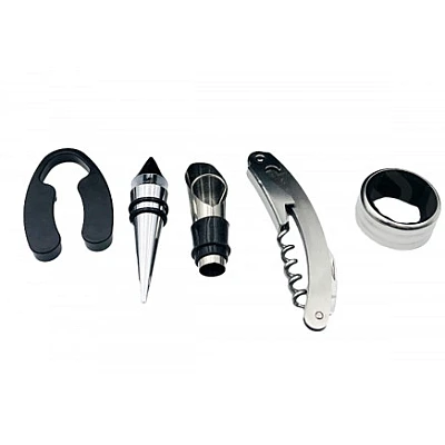 Set cadou in forma de STICLA cu 5 accesorii pentru vin cu 6 piese 32 cm HS Set cadou in forma de STICLA cu 5 accesorii pentru vin cu 6 piese 32 cm HS