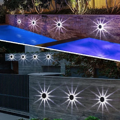 Set 4 lampi solare LED pentru gard model SOARE cu senzor lumina Set 4 lampi solare LED pentru gard model SOARE cu senzor lumina