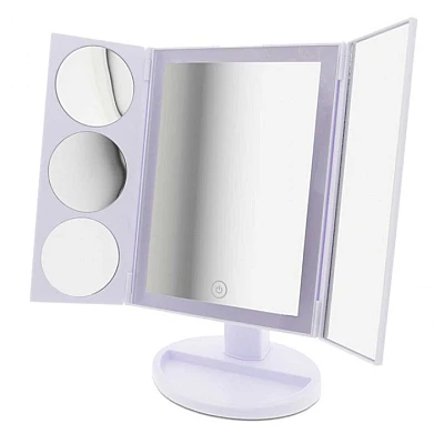Oglinda Tripla Cosmetica Iluminata LED Marire 1x / 3x / 5x / 10x Rotatie 180 grade Oglinda Tripla Cosmetica Iluminata LED Marire 1x / 3x / 5x / 10x Rotatie 180 grade