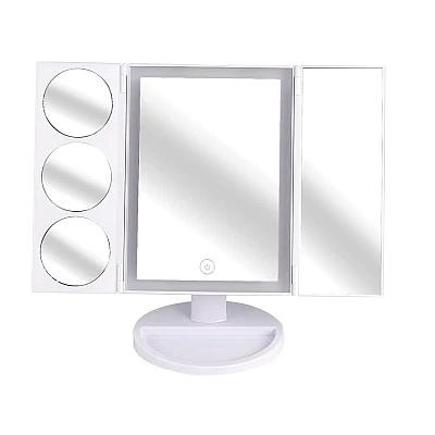 Oglinda Tripla Cosmetica Iluminata LED Marire 1x / 3x / 5x / 10x Rotatie 180 grade Oglinda Tripla Cosmetica Iluminata LED Marire 1x / 3x / 5x / 10x Rotatie 180 grade